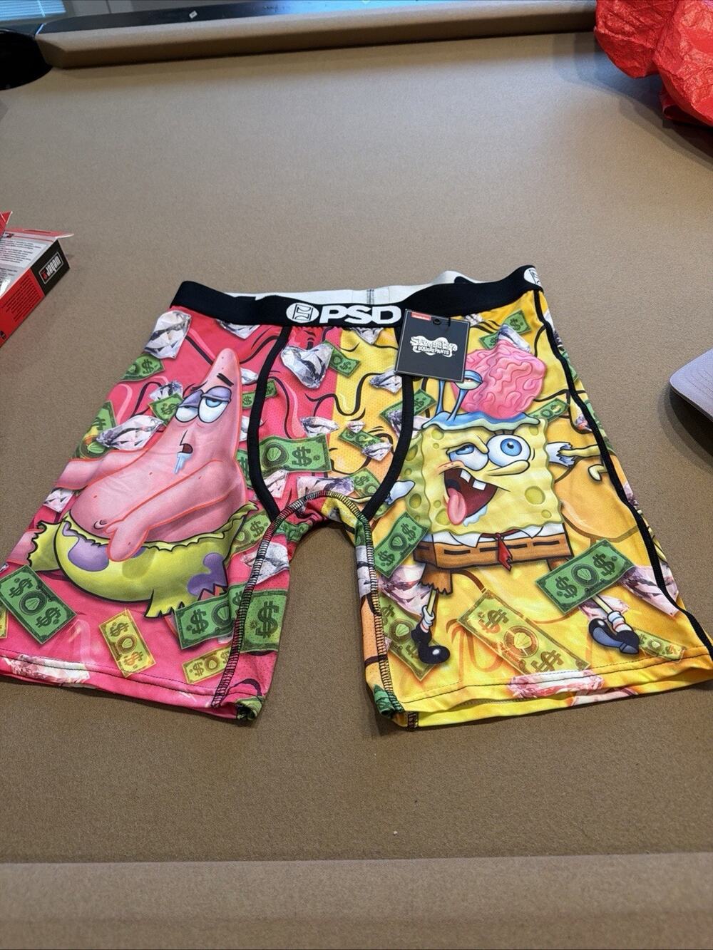PSD Spongebob Squarepants Money Drip Men's Large Underwear Boxer Briefs